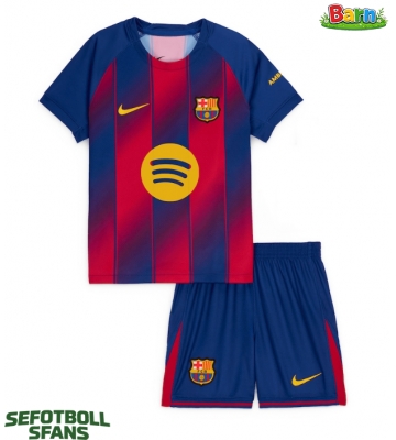 Barcelona Hemmaställ Barn 2025-26 Kortärmad (+ Korta byxor)